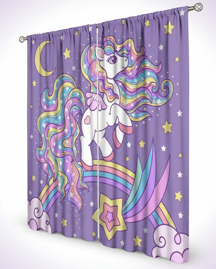 unicorn window curtains - white-bg