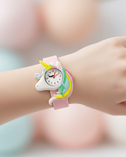 unicorn winking watch - in-use