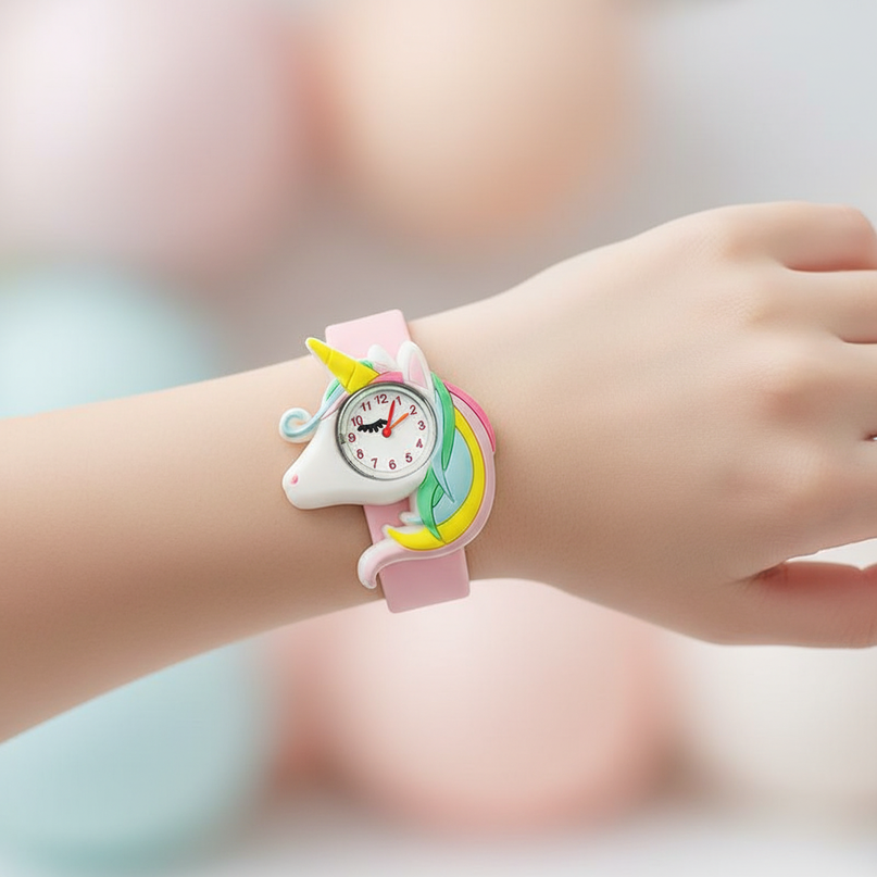 unicorn winking watch - in-use
