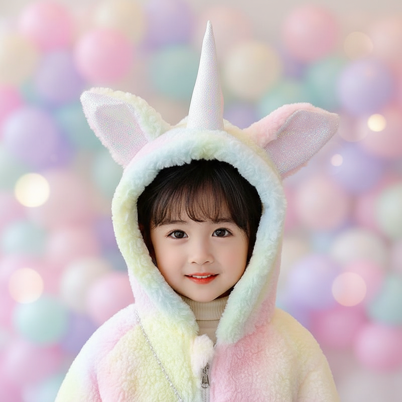 unicorn winter coat - detail