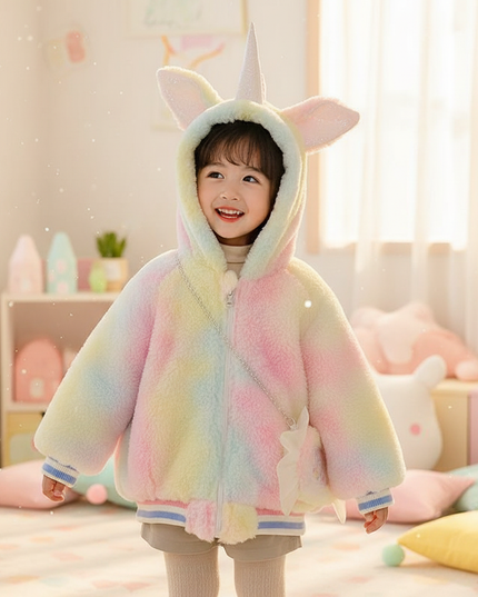 unicorn winter coat - in-use