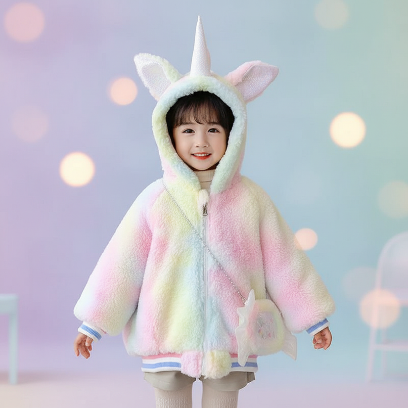 unicorn winter coat - lifestyle