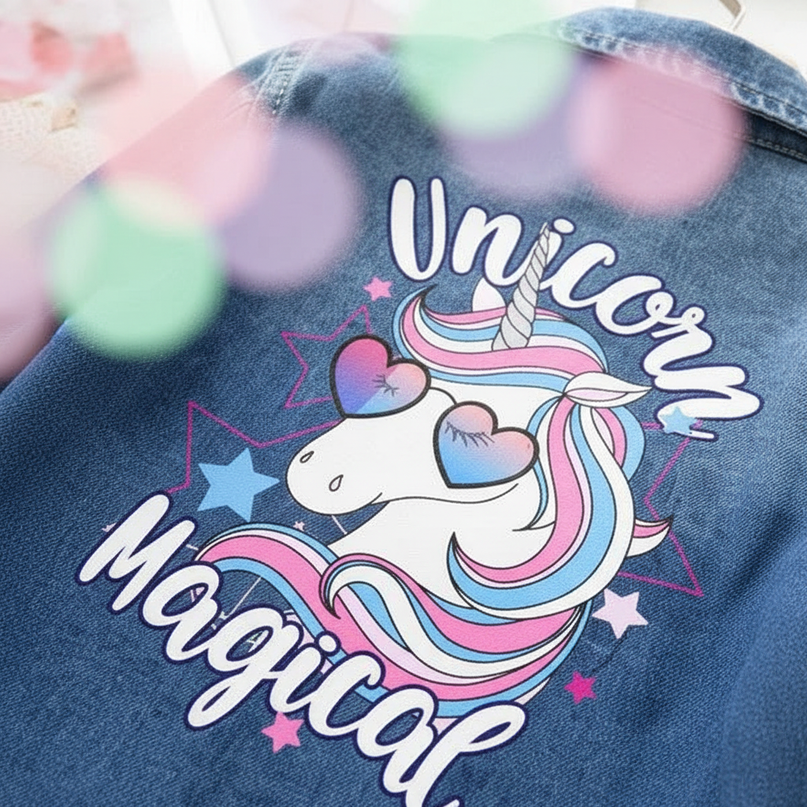 unicorn winter jacket - detail