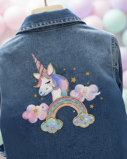 unicorn winter jacket girl - detail