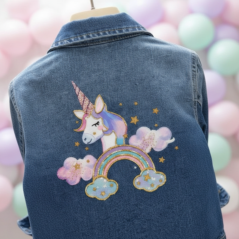 unicorn winter jacket girl - detail