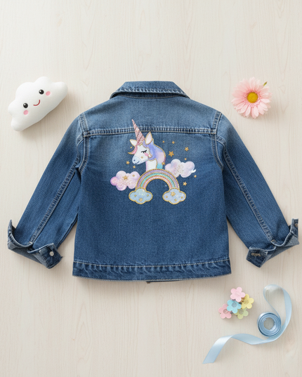 unicorn winter jacket girl - flat-lay