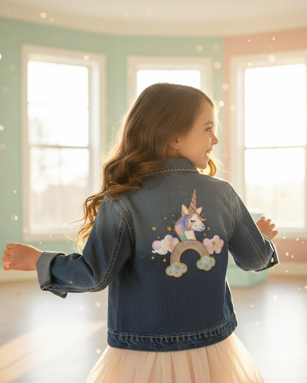 unicorn winter jacket girl - in-use