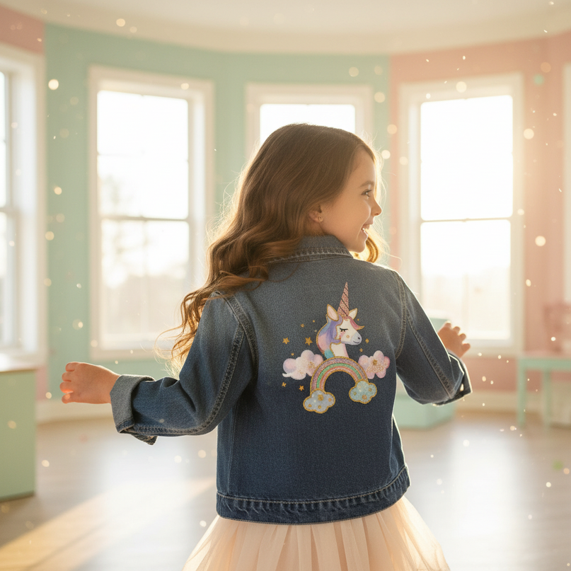 unicorn winter jacket girl - in-use