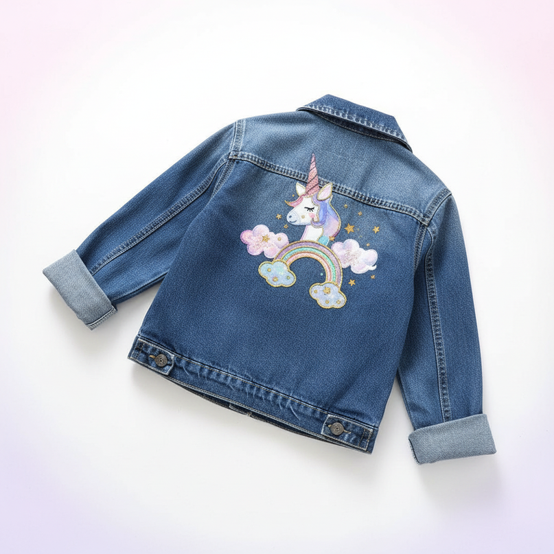 unicorn winter jacket girl - white-bg