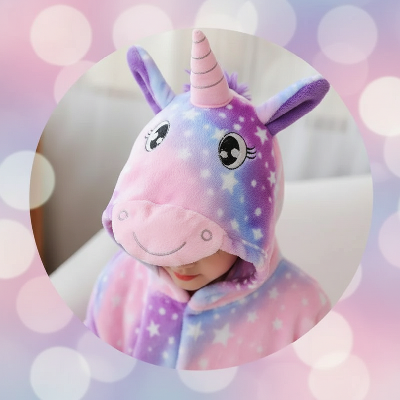 unicorn winter robe - detail