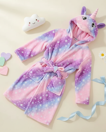 unicorn winter robe - flat-lay