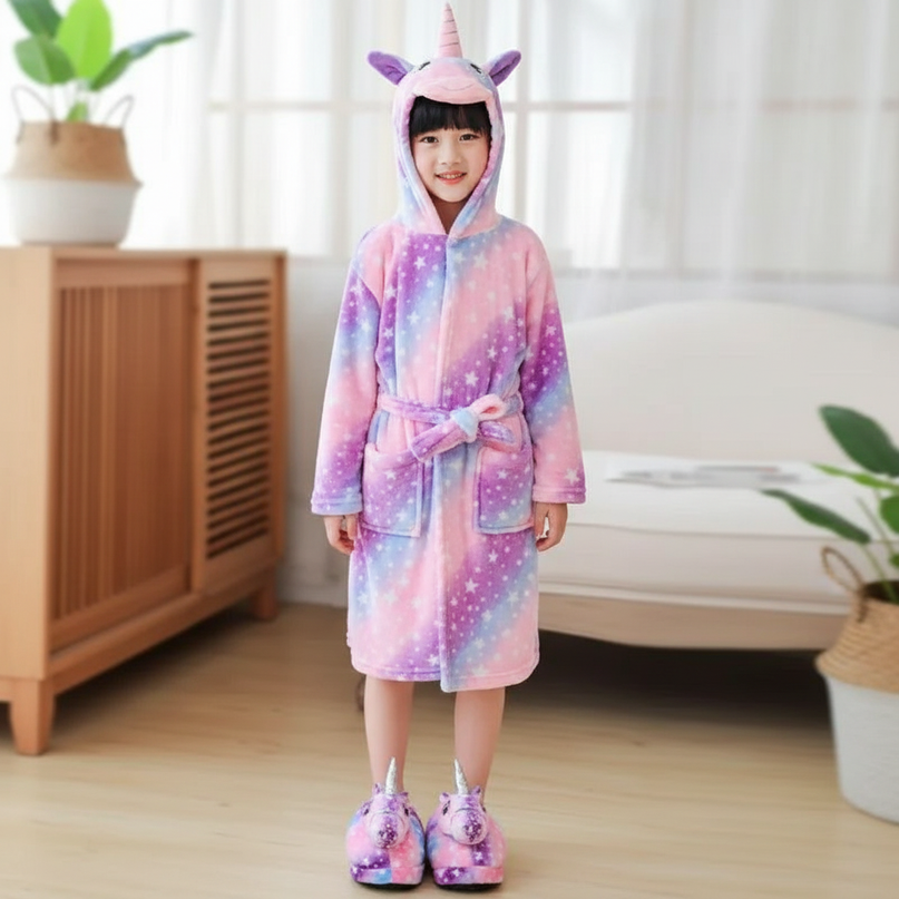 unicorn winter robe - lifestyle
