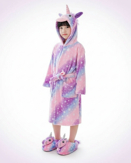 unicorn winter robe - white-bg