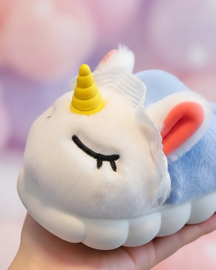 unicorn winter slippers - detail