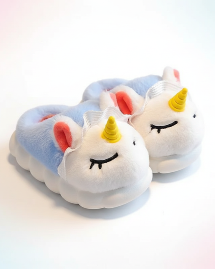 unicorn winter slippers - white-bg