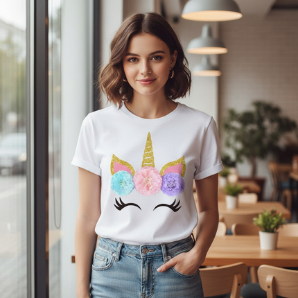 unicorn women flower shirt - lifestyle