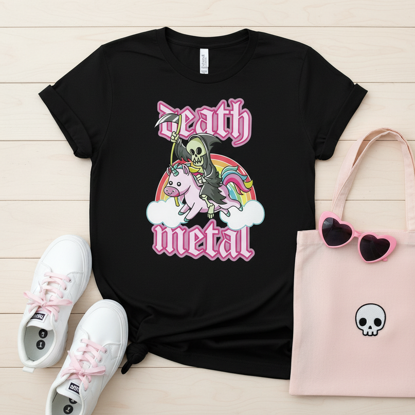 unicorn womens t shirt - flat-lay