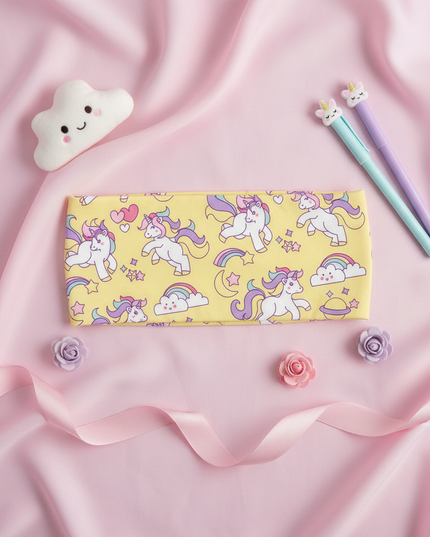 unicorn yoga headband - flat-lay