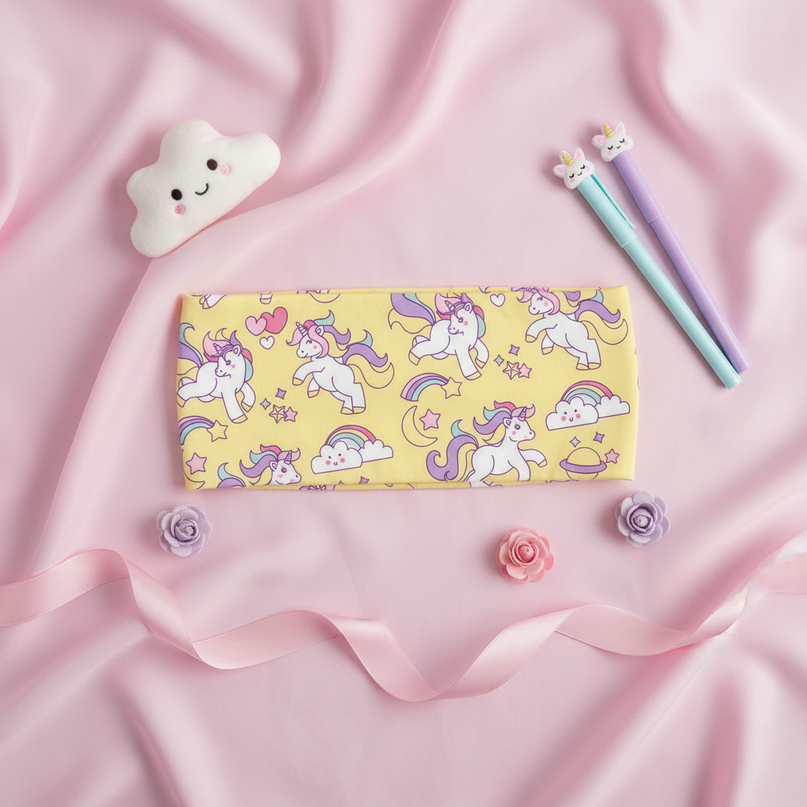 unicorn yoga headband - flat-lay
