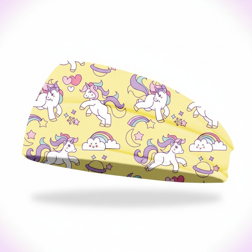 unicorn yoga headband - white-bg