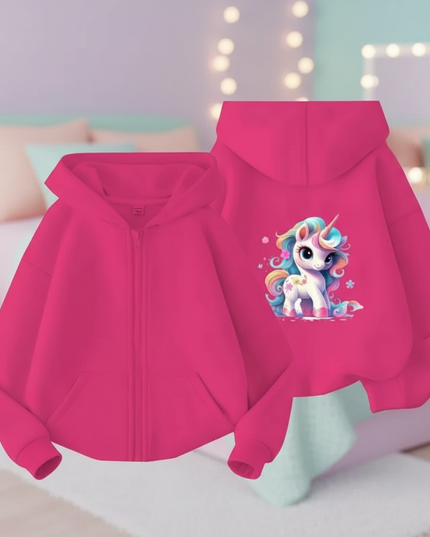 unicorn zip hoodie girls - lifestyle