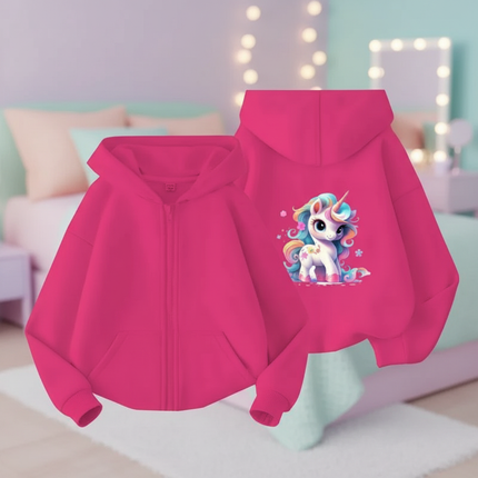 unicorn zip hoodie girls - lifestyle