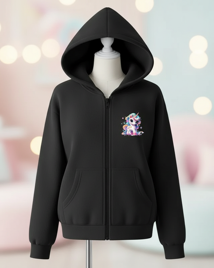unicorn zip up hoodie - lifestyle