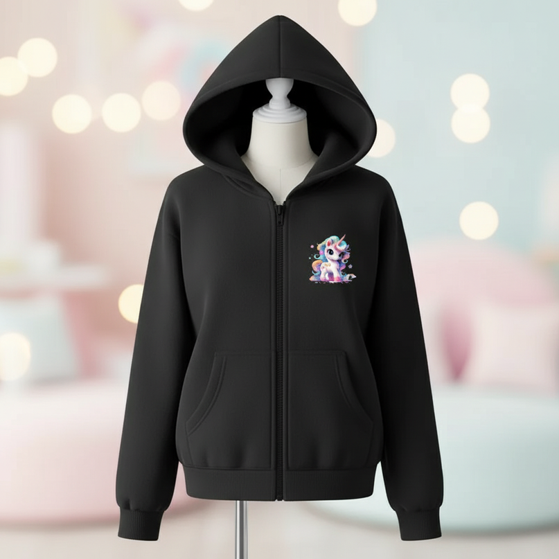 unicorn zip up hoodie - lifestyle