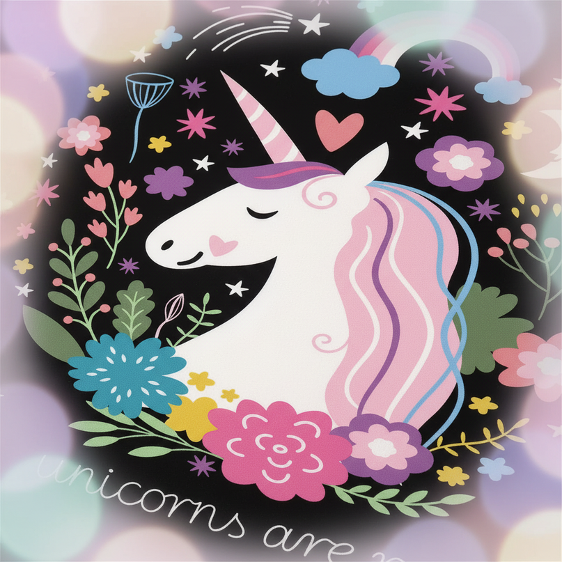 unicorns are real bedding - detail