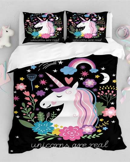 unicorns are real bedding - flat-lay