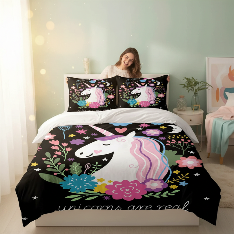 unicorns are real bedding - in-use