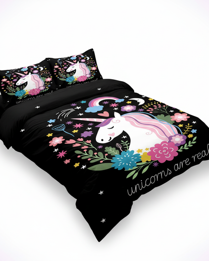 unicorns are real bedding - white-bg