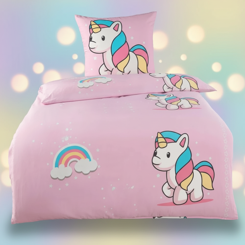 unicorns rainbows bedding - lifestyle