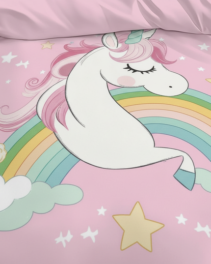 unique rainbow cloud unicorn bedding - detail