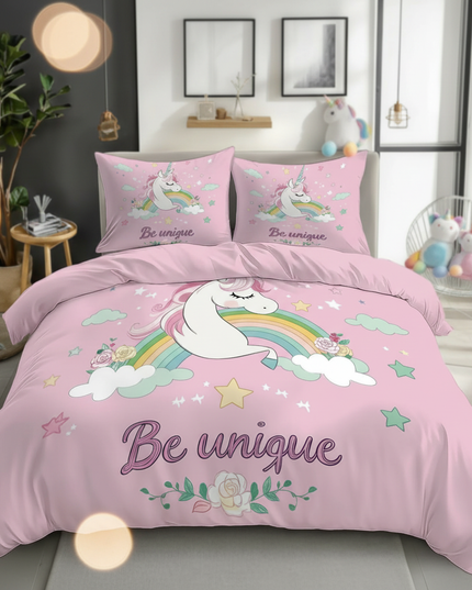 unique rainbow cloud unicorn bedding - lifestyle