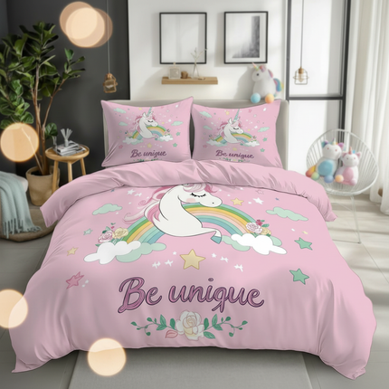 unique rainbow cloud unicorn bedding - lifestyle
