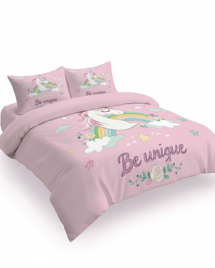 unique rainbow cloud unicorn bedding - white-bg