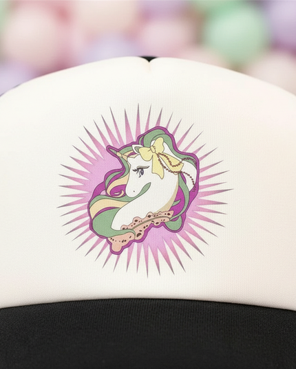 unisex unicorn snapback hat - detail