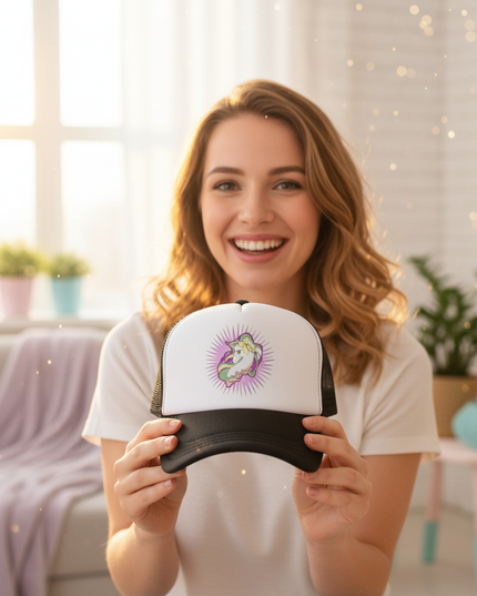 unisex unicorn snapback hat - in-use