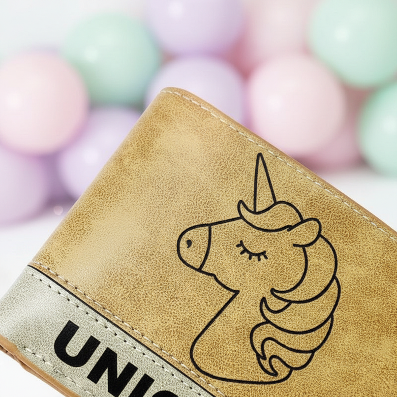 wallet with unicorn - detail
