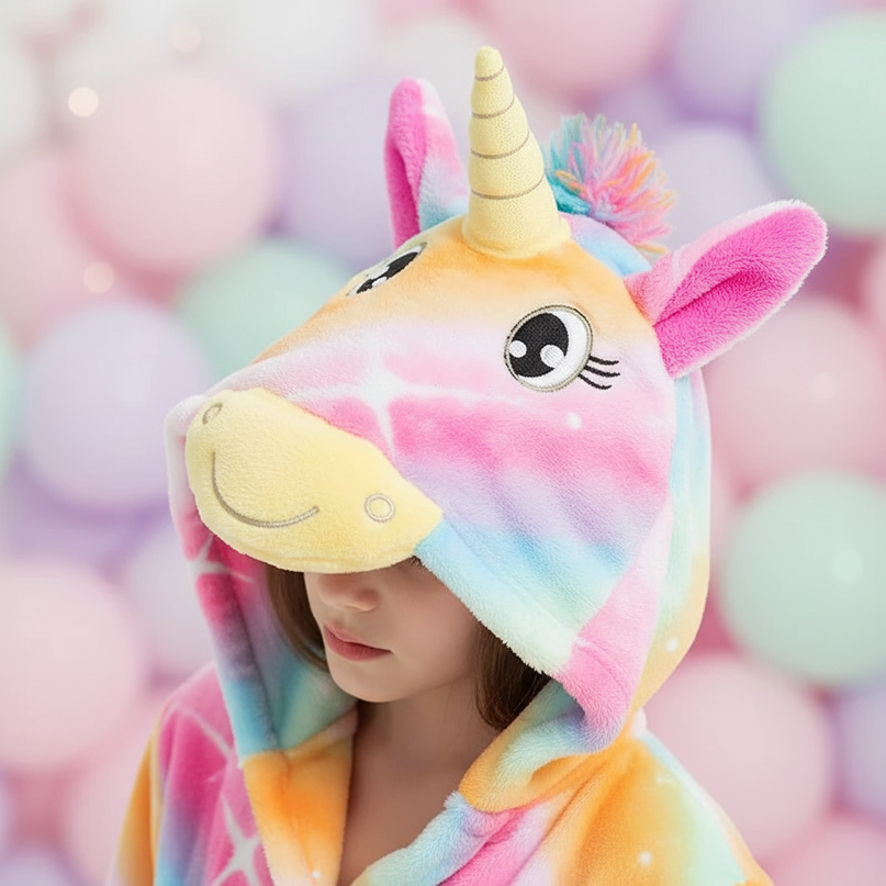 warm unicorn robe - detail