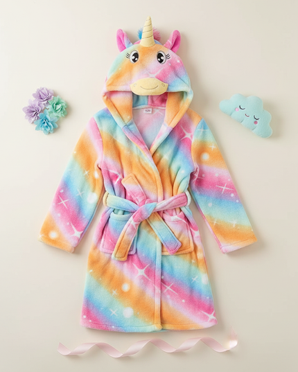 warm unicorn robe - flat-lay