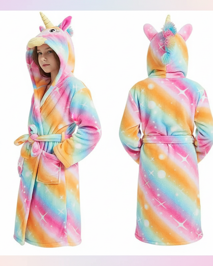 warm unicorn robe - white-bg