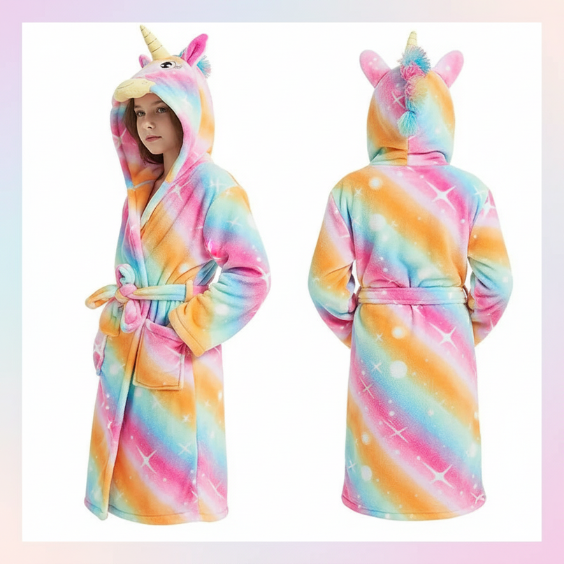 warm unicorn robe - white-bg