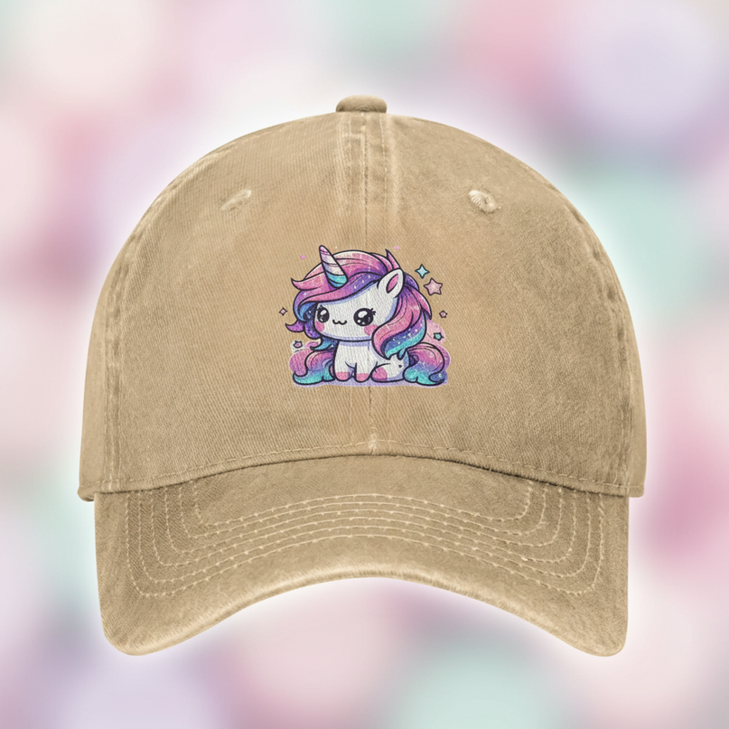 washed denim unicorn hat - detail