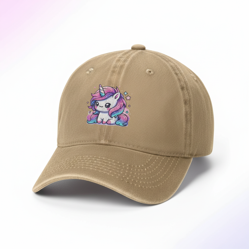 washed denim unicorn hat - white-bg