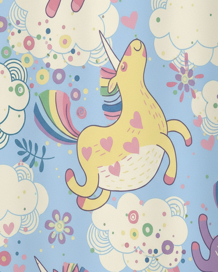 watercolor unicorn shower curtain - detail