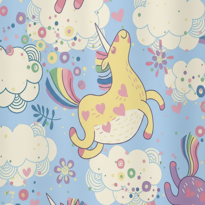 watercolor unicorn shower curtain - detail