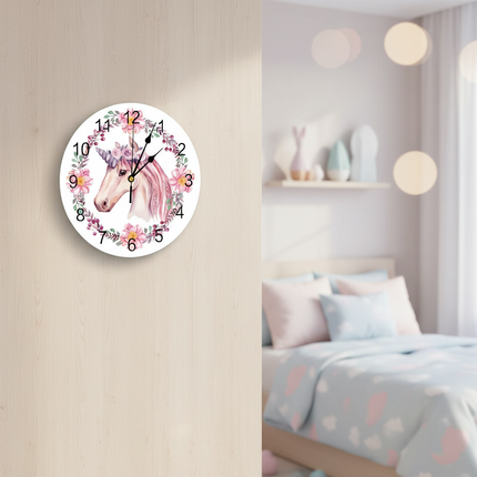 watercolor unicorn wall clock - lifestyle