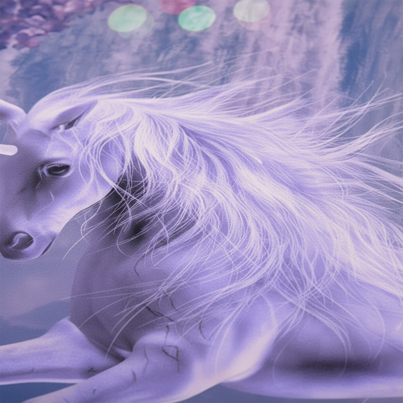 waterfall unicorn bedding - detail